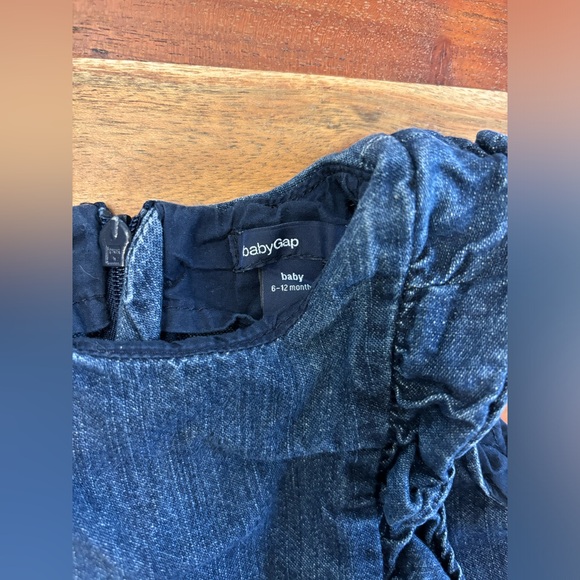 ‼️ SOLD ‼️ Baby Gap Denim Frilled Trim Dress - Picture 3 of 3